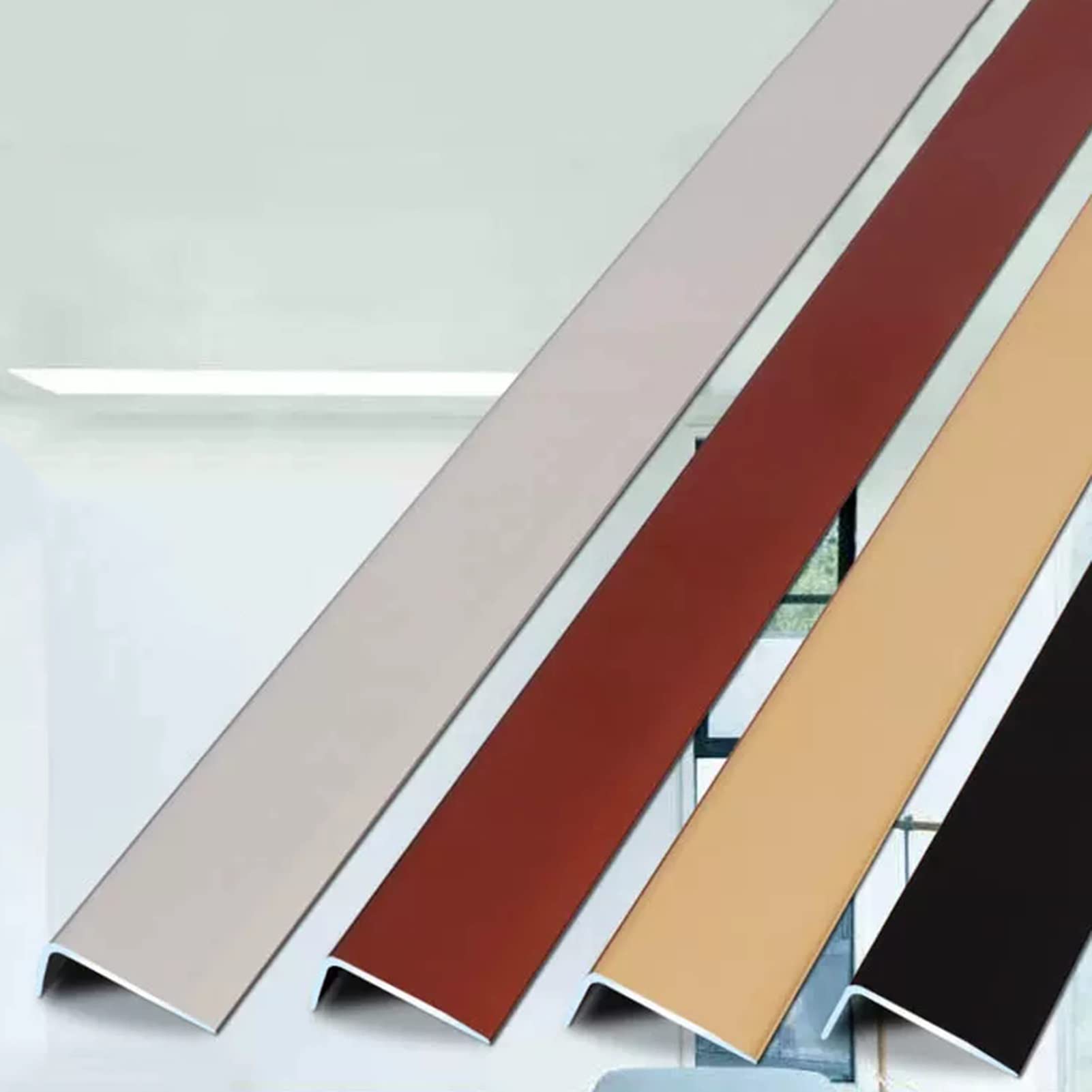 Bordo antiscivolo per scale, protezione angolare a forma di L per pavimento/porta, striscia di regolazione bordo scala pavimento metallo alluminio