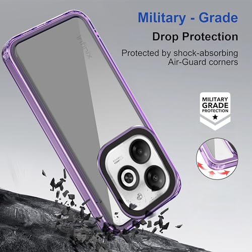 Image of amazon basics Back Case Cover for Infinix Smart 8 HD (TPU + PC Translucent Purple)