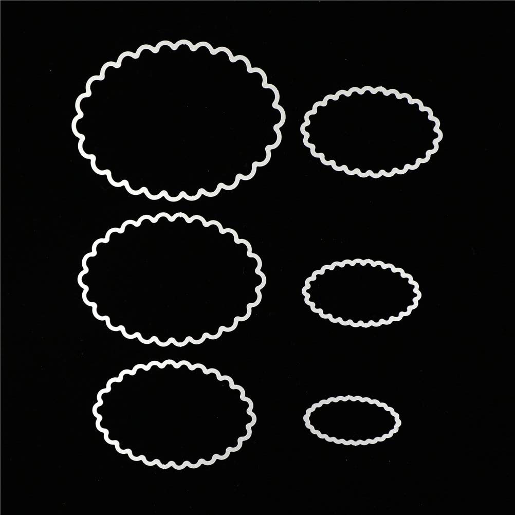 Letmefun - Juego de 6 Troqueles de Corte de Metal con Forma de círculo Ovalado