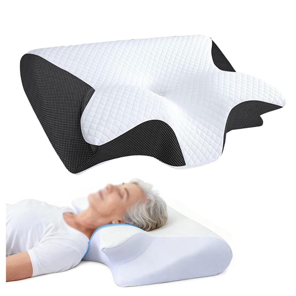 Poduszka ortopedyczna ergonomiczna poduszka poduszki na ból szyi i ramion poduszka do spania na boku poduszki pianka pamięciowa poduszka szyjna na ból szyi czarna 1 szt