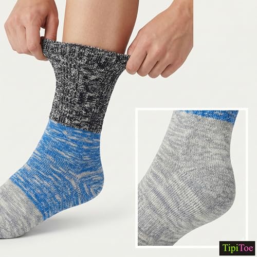 Image of Tipi Toe Women's 6 Pairs Winter Boot Socks - Soft Cotton Blend Warm Crew Socks Size 9-11