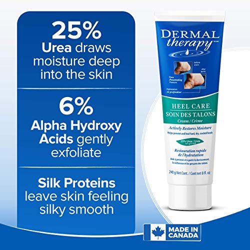 Dermal Therapy Heel Care Cream - Moisturizing Treatment that Repairs and Heals Dry, Rough, Cracked Heels and Feet | 25% Urea and 6% Alpha Hydroxy Acids (3 Ounce)