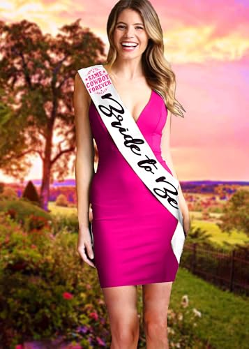 Same Cowboy Forever Bachelorette Decor - BRIDAL GRADE SATIN Bride to Be Sash - Funny Western Cowgirl Party Supplies2