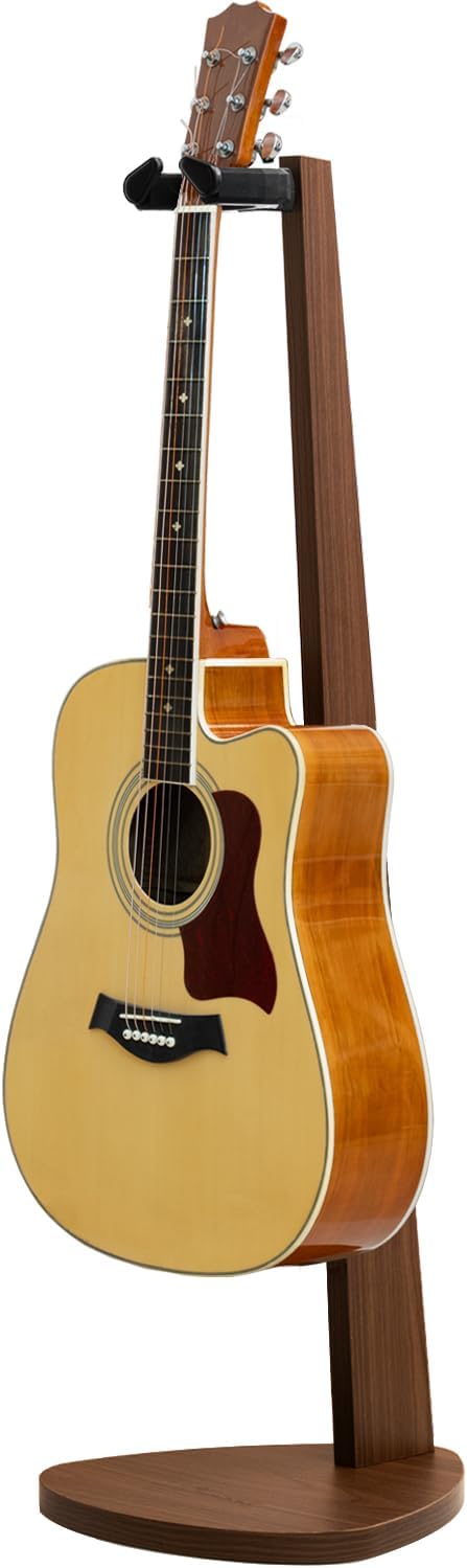 Onmiwod Guitar Stand, Wood Guitar Stands Auto Lock for Acoustic Guitar, Wooden Guitar Stand Floor, Auto Lock Handing Guitar Stand for Electric Guitar, Acoustic, Bass Gift for Guitar Player
