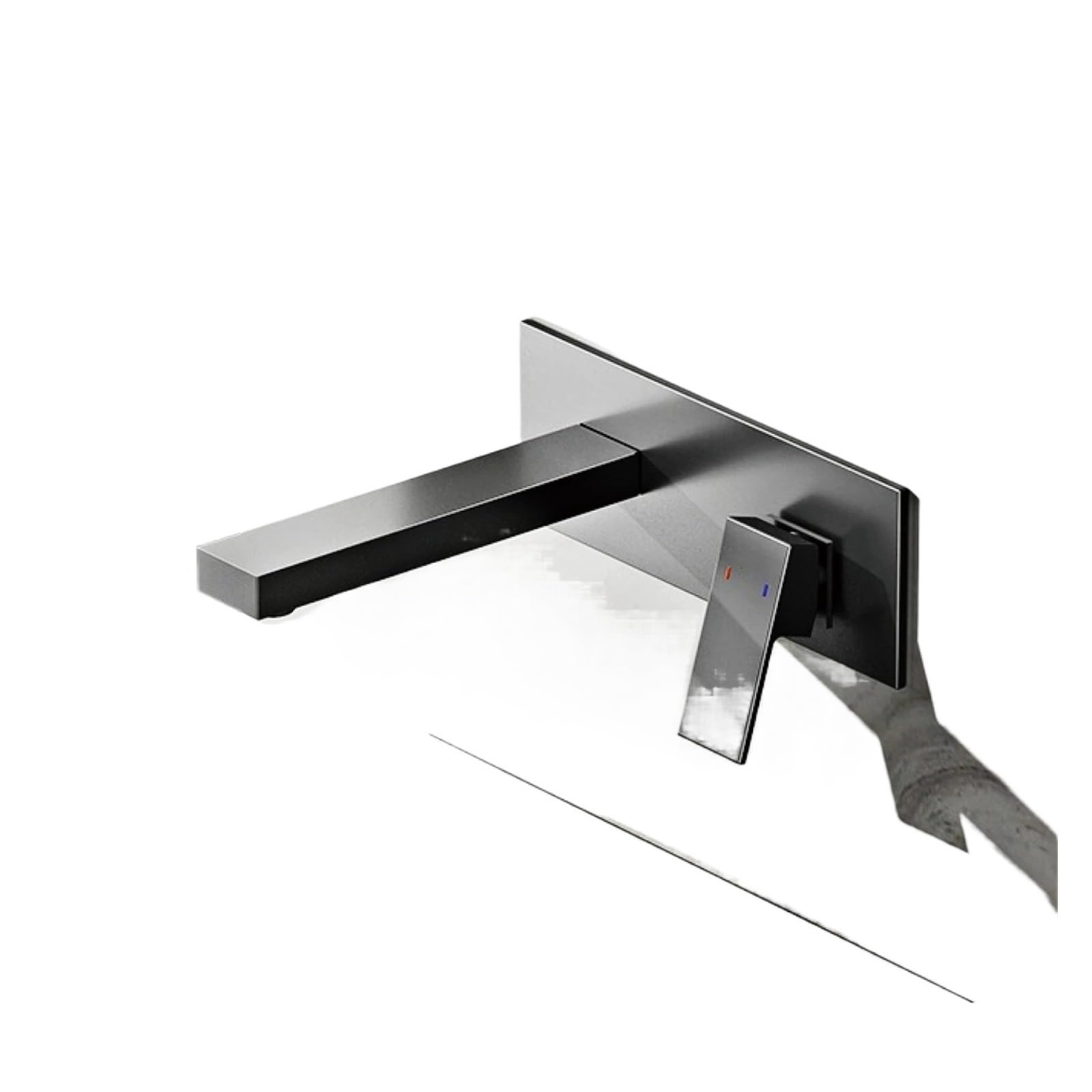 Robinet de lavabo caché mitigeur monocommande gris brossé chaud et froid encastré