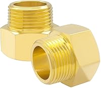 Vista 12 de Hooshing 2 piezas de adaptador reductor de rosca de 3/4" NPT hembra a 1/2" NPT macho para tubería de latón