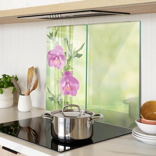 Planche à découper décorative orchidée rose pour cuisine moderne