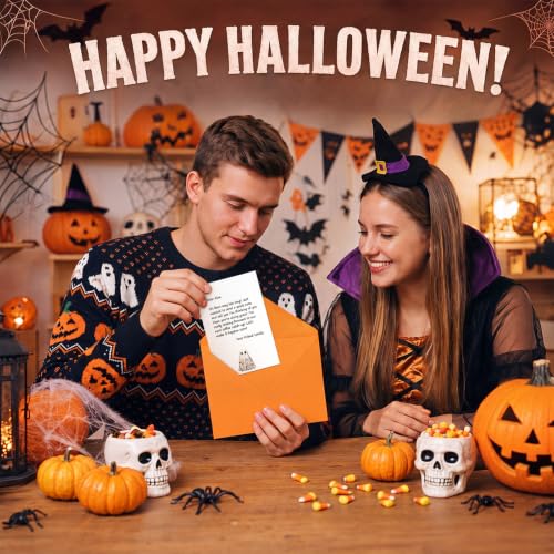 Image of Spiareal 100 Pcs Blank Note Cards Index Card, Black, 4 x 6 in, Halloween