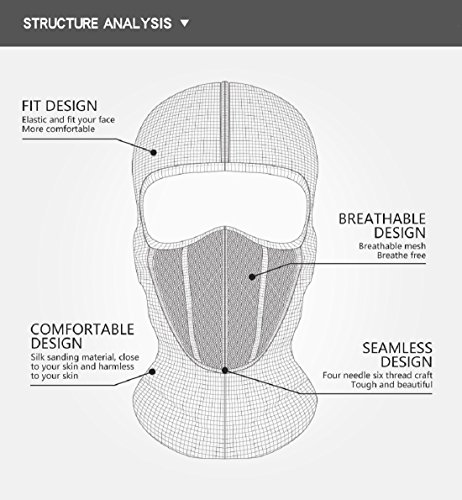 YASHALY Balaclava Face Mask, Breathable Windproof Ski Mask for Men Women 3-Pack - Thumbnail 5