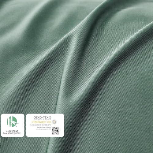 YnM 100 Percent Bamboo Pillowcase 2 Pack, Standard/Double(50cmx70cm), Green, 50cm*70cm - Image 2