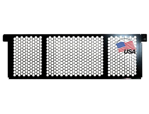 Buyers Products 1501110 Truck Ladder Rack Window Screen, 19 x 62 in, Black Powder‑Coated Steel – Rear Cab Window Protection for 1501100 Rack, Pickup Truck Contractor Accessory