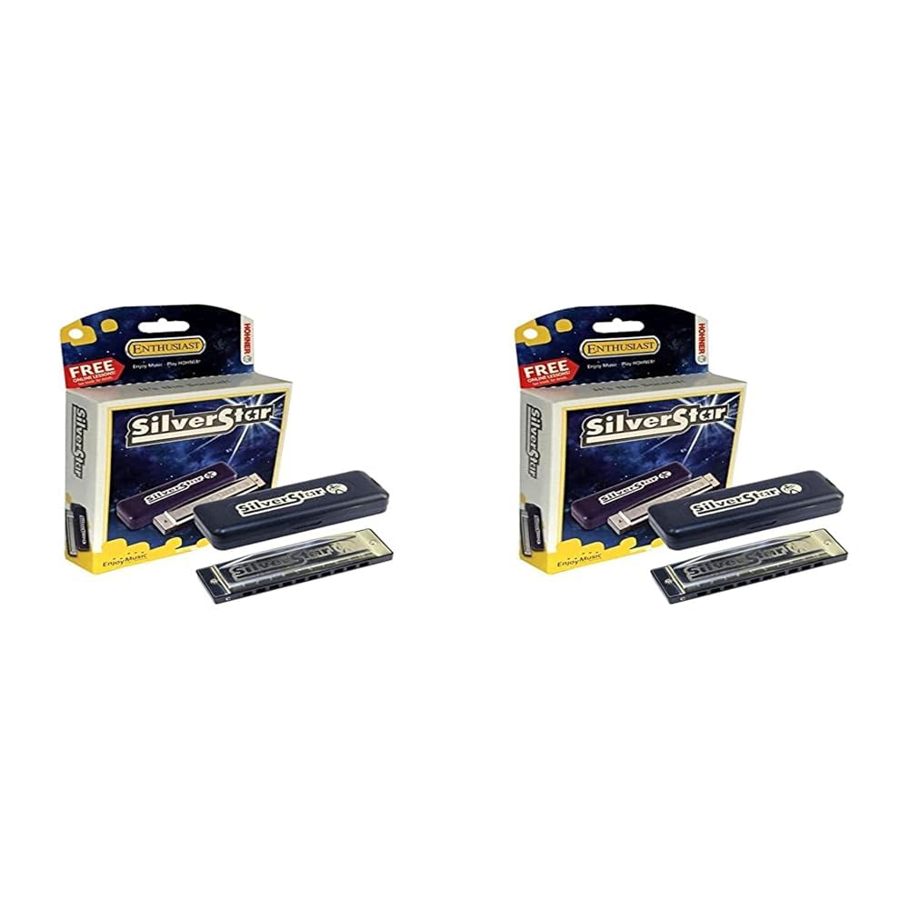 Hohner Silver Star M50401X C-Harmonica, Silver (Pack of 2