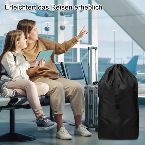 SXCCNW Kinderwagentasche Flugzeug, Kinderwagen Schutzhulle Flugzeug, Kinderwagen Transporttasche Stroller Travel Bag for Airplane 117 X 53 X 33 cm Schwarz