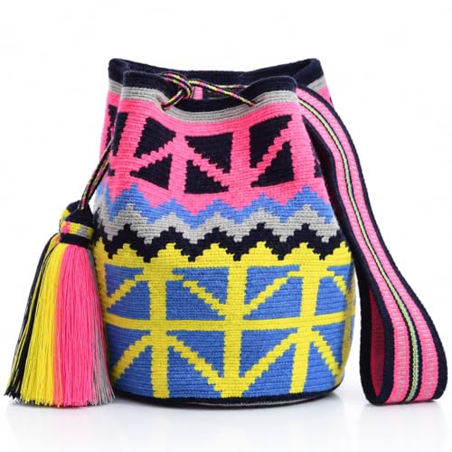 Image of WYOU Designer Collection Wayuu Hand-Crochet Hippie Purse, Summer Crossbody Boho Bags for Women, Classy Crochet Beach bag