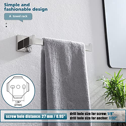 Image of KOKOSIRI Towel Bar Shiny Chrome Hand Towel Ring Holder for Bathroom Kitchen Hardware Wall Mounted, Polished Stainless Steel, B3003CH