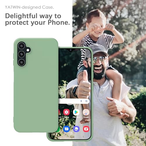 Image of YATWIN Silicone Back Case for Samsung Galaxy A35, Soft-Touch Phone Back Cover for Samsung Galaxy A35 - Mint Green