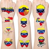 Yoyuspy Venezuela Temporary Tattoos Stickers - 200+ Venezuelan Party Decorations Favors, Venezolario Tattoo Stickers Gifts Adults, Venezuela National Day Supplies Prizes Rewards