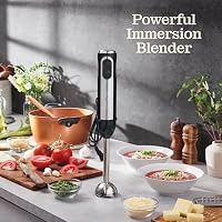 Powerful Immersion Blender, Electric Hand Blender 500 Watt with Turbo Mode, Detachable Base. Handheld Kitchen Gadget Blender Stick for Soup, Smoothie, Puree, Baby Food, 304 Stainless Steel Blades — image 2