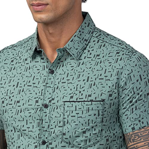 Image of Spykar Men's Slim Fit N /A Full Sleeve Printed Casual Shirts