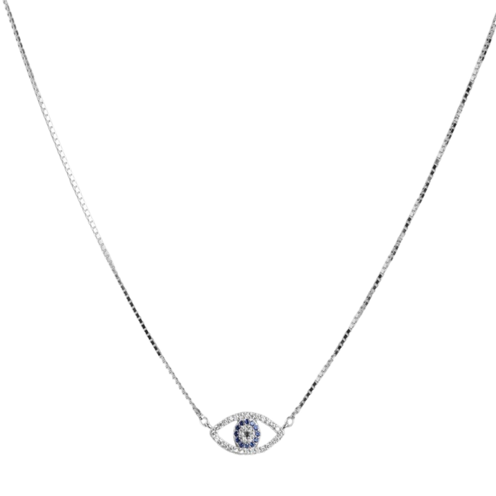 ZAVYA 925 Sterling Silver Evil eye Cubic Zirconia Anti Tarnish Rhodium Plating Pendant Necklace | Adjustable | Gift for Women and Girls | | With Certificate of Authenticity and 925 Hallmark (B0C7KVD188) Amazon Price History, Amazon Price Tracker