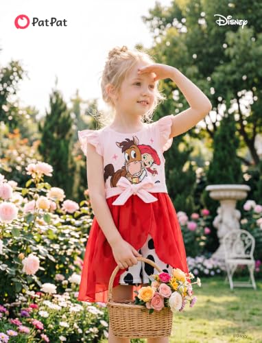 Image of Disney Princess Frozen Elsa Minnie Mouse Stitch Toddler Girl Romper With Skirt Overlay Summer Jumpsuit with Bow 2-6 Years