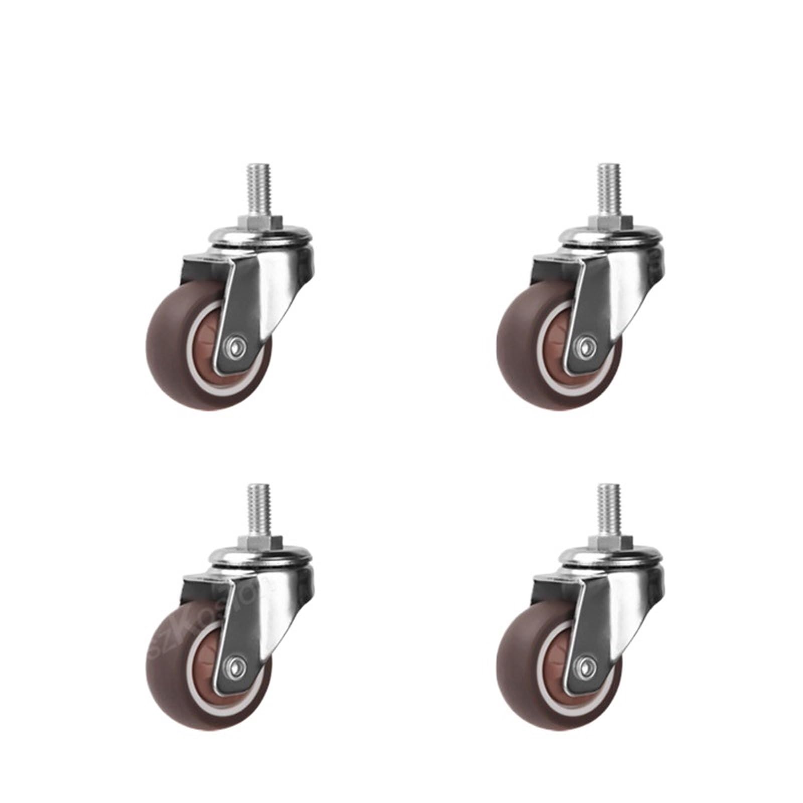 GYRAZXS 4pcs Soft Rubber Castor Wheels - 1.5 Inch Swivel Caster Rollers for Trolley Baby Crib Bed - Quiet Durable Household Furniture Accessories