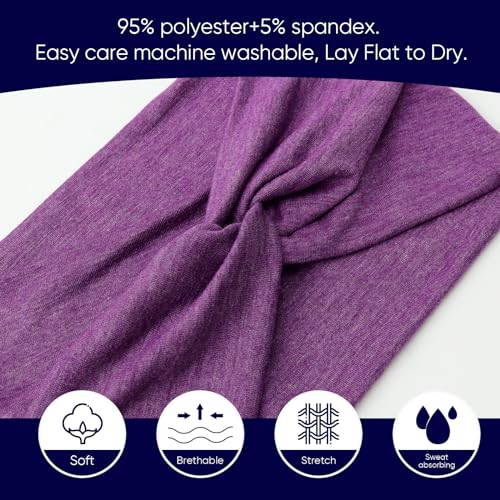 Image of DRESHOW 4 Pack Turban Headbands for Women Wide Vintage Head Wraps Knotted Cute Hair Band Accessories