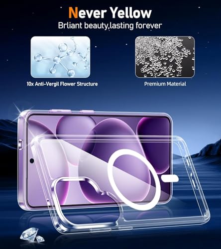 Image of DIZORO Crystal Clear Magnetic Compatible with Samsung S26 Ultra Back Cover case with Anti-Yellow (Compatible with Magsafe) Anti-Scratch | Shockproof Transparent Cover