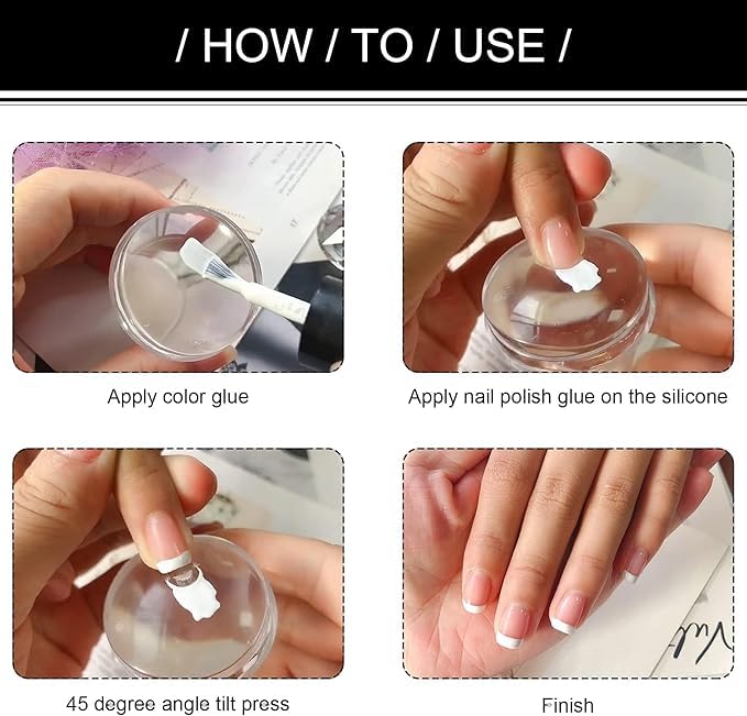 VIVALUXE Şeffaf Silikon Nail Art Stamper Seti, Jelly Nail Stamp, Scraper Kit, Kolay Konumlandırma için Şeffaf Tasarım, Tırnak Baskı Aleti, Nail Art Manikür Aracı, Jel ve Oje ile Uyumlu