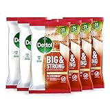 Dettol Big and Strong, Kitchen Cleaning Wipes, 25s each (Pack of 6, 150 Wipes), Biodegradable Wipes, 2X Stronger