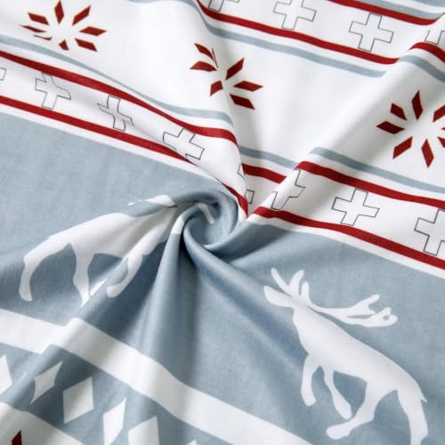 Image of IFFEI Matching Family Pajamas Sets Christmas PJ's with Letter and Plaid Printed Long Sleeve Tee and Bottom Loungewear