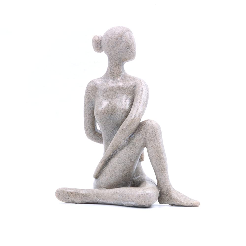 Hout Yoga Pose Standbeeld, Decoratieve Yoga Meditatie Sculptuur, Meisje Tuin Beeldje Handgemaakte Kunst voor Woonkamer, Studie
