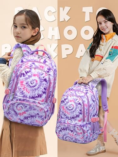 BLUEFAIRY Tie-dye Purple Kids Backpack