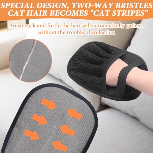 2 Stück Katzen Handschuhe Fellpflege, 24 * 18cm Fellpflegehandschuh Hund, Wiederverwendbare Antistatische Handschuhe, handschuh zur Tierhaarentfernung, zum Waschen, Hair Removal, Fellpflege