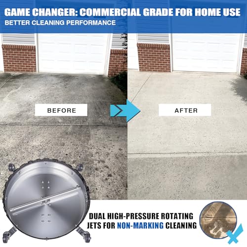 24'' 4500PSI Aluminum Pressure Washer Cleaner with Wheels for Driveway Cleaning