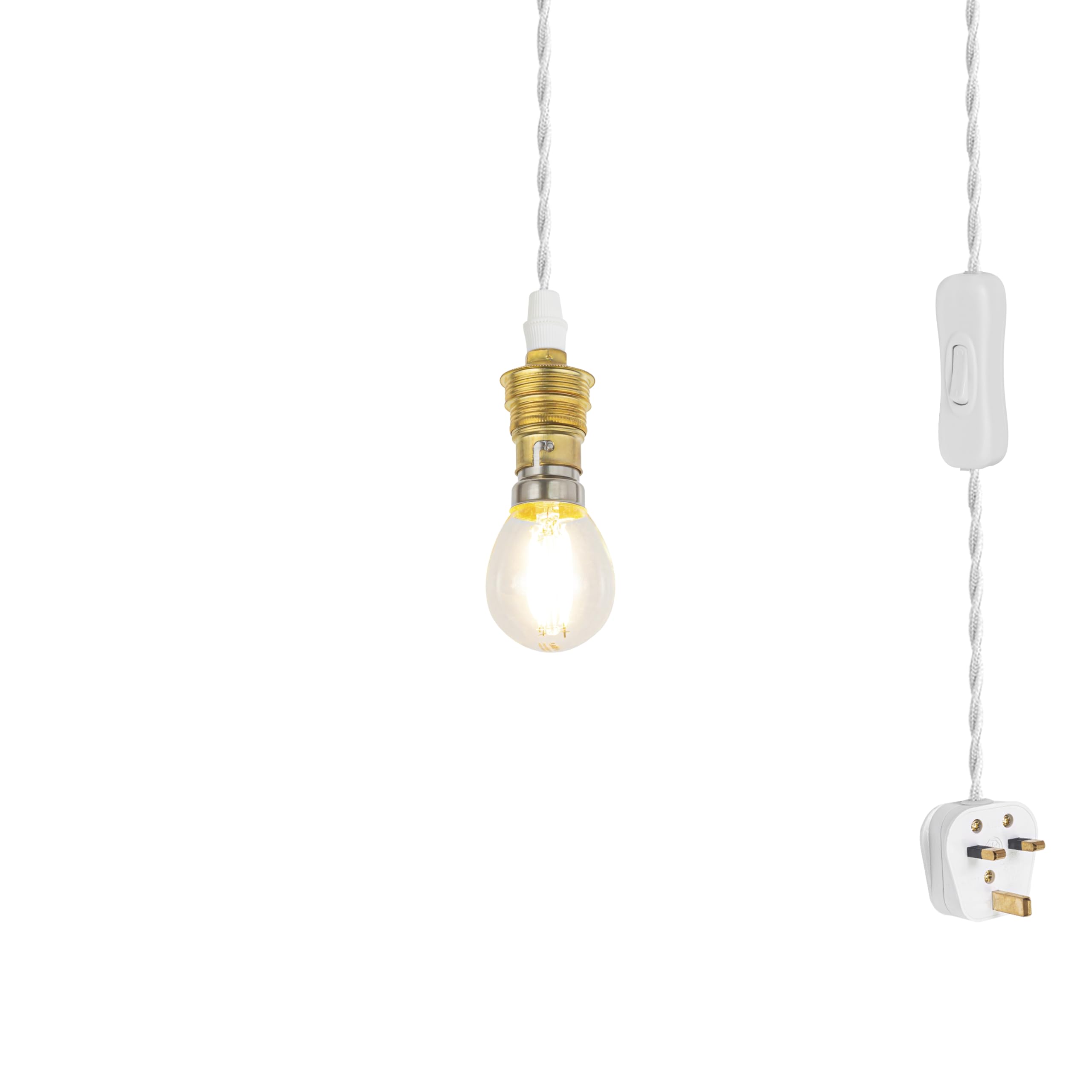 FSLiving Pendant Light Ceiling Lighting Fitting, Industrial Pendant Light Fitting with 4.5m Cable, Iron Lampshade, Iron Hanging Lamps with B22 Lamp Holder for Kitchen Bedroom, Gold