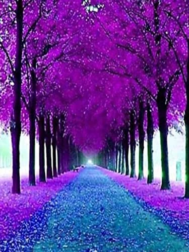 Peinture au diamant 5D bois violet mosaïque point de croix et strass cristal