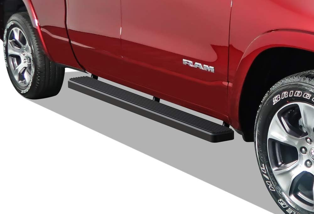 APS Running Boards 5 inches Matte Black Compatible with Ram 1500 2019-2025 Quad Cab for New Body Style Only (Exclude 19-24 Ram 1500 Classic) Stainless Steel (Nerf Bars Side Steps Side Bars)