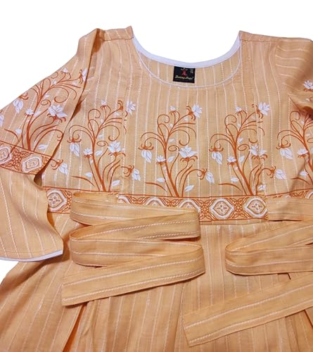 Image of DUMMY SHAPE Feeding Nighty | Maternity Dresses for Women Cotton Blend | Floral Pink Anarkali Kurta with Dual Nursing Zippers for Pregnancy & Breastfeeding | Gifts for Pregnant Women (