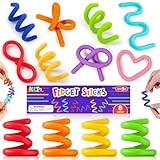 Sensory Toys Fidget Sticks for Kids: 8 Pack Creative Silicone Fidget Sticks - Sensory Toys for Autism ADHD Stress Relief - Quiet Desk Fidgets for Classroom Prizes - Calm Down Travel Airplane Toys