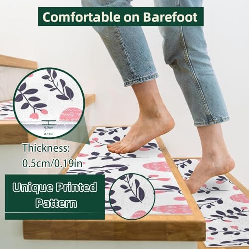 Tapis d'escalier antidérapant pour décorer la maison au printemps
