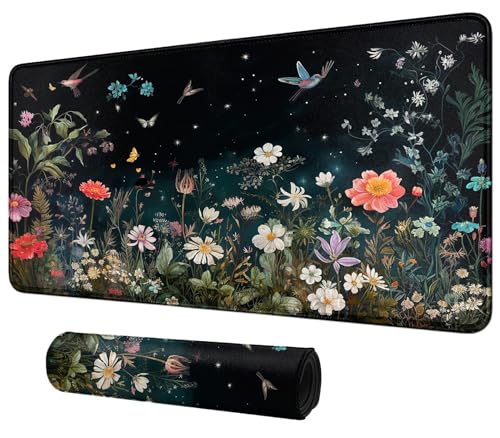 Image of Card Mat for MTG & TCG Playmat,Flowers Grass and Birds