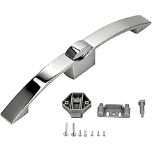 Motorhome Cabinet Lock 60 mm Hole Spacing - Push Button Lock with Zinc Alloy Handle Safety Lock for Caravan Boat & Yacht Cabinet Handle with Lock in Silver