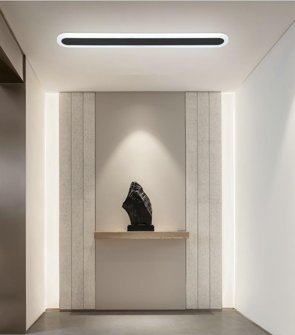 Plafonnier LED moderne de 38W et 100cm en acrylique blanc froid 6500K pour salon et chambre