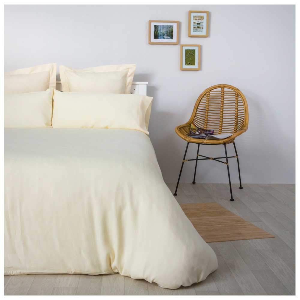 COTTON ARTean Funda Nordica Jacquard Herringbone Beige Cama de 150 ALGODÓN 100%