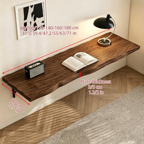Table murale pliante robuste en bois de noyer pour petit espace de bar