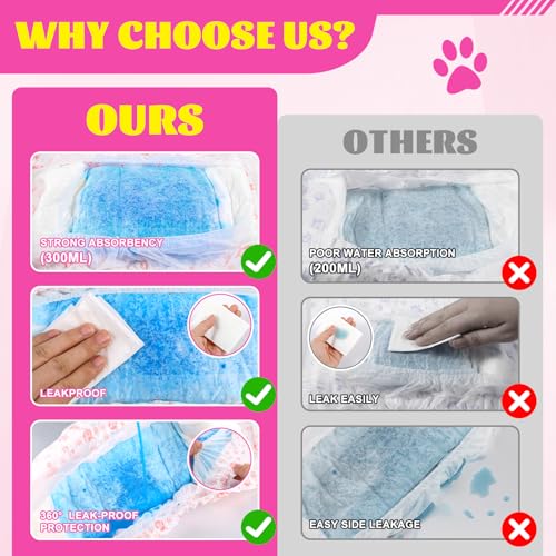 Image of XPCARE 40 Count Disposable Female Dog Diapers, Super Absorbent, Leak Proof, Dog Diapers,Dog Period Diaper Female, for Incontinence, Estrus Female Dogs (X-Small)
