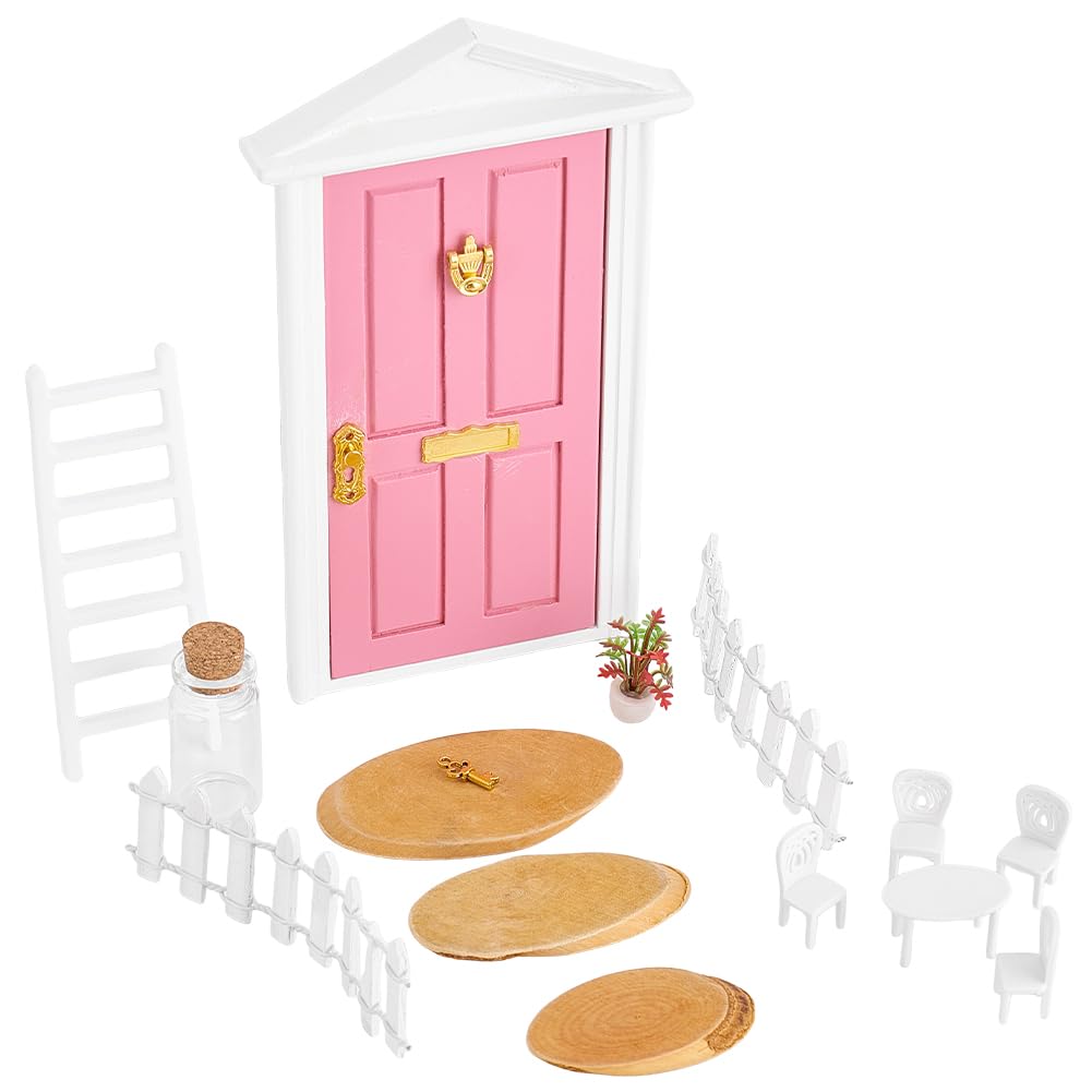 AHANDMAKER Little Tooth Fairy Door Kits with Accessories, Pretending Prop Decorations Kits