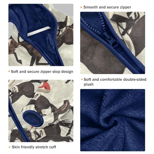 Horse Riding Girls Fleece Jacket Girls Fall Jacket Girls Zip Up Hoodie Girls Sherpa Jacket 2-10T3