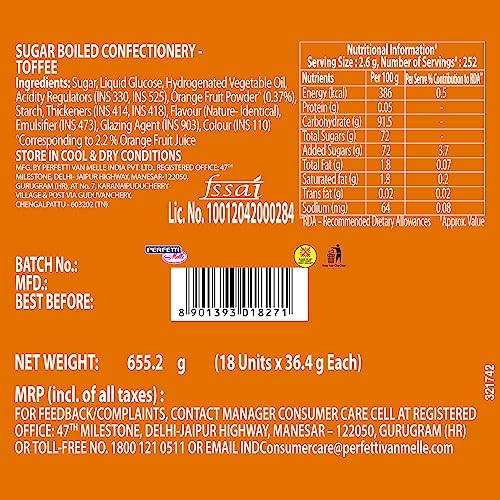 Image of Mentos, Orange Flavour, Chewy Candy Stick Pack, 655.2 g - Pack of 36